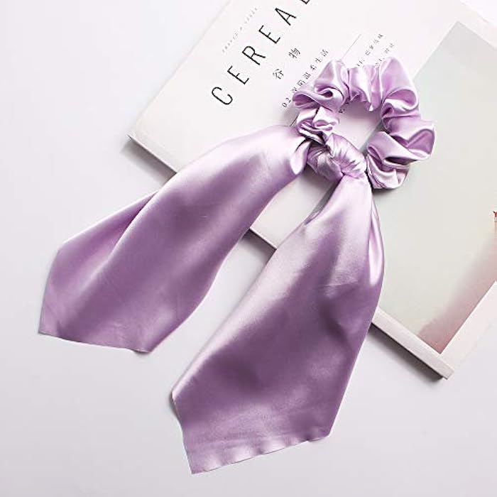 Karoque 1Pcs Hair Scrunchies Satin Silk Hair Scarf Band Ponytail Holder Elastics Scrunchy Ties Solid Soft Ropes for Women Girls Hair Acessories - Image 4